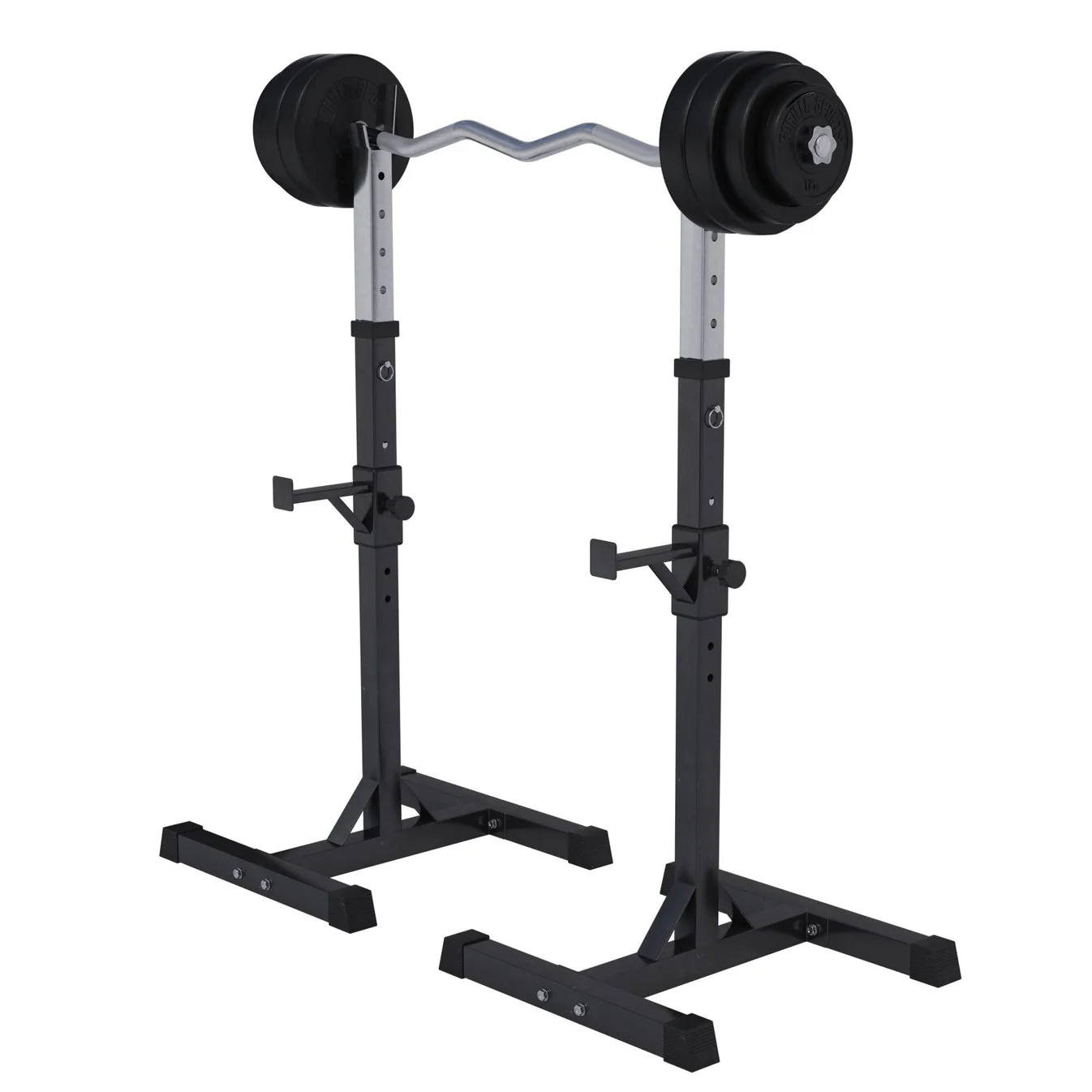 Squat en Bankdruksteunen met Halterset 35 kg kunststof