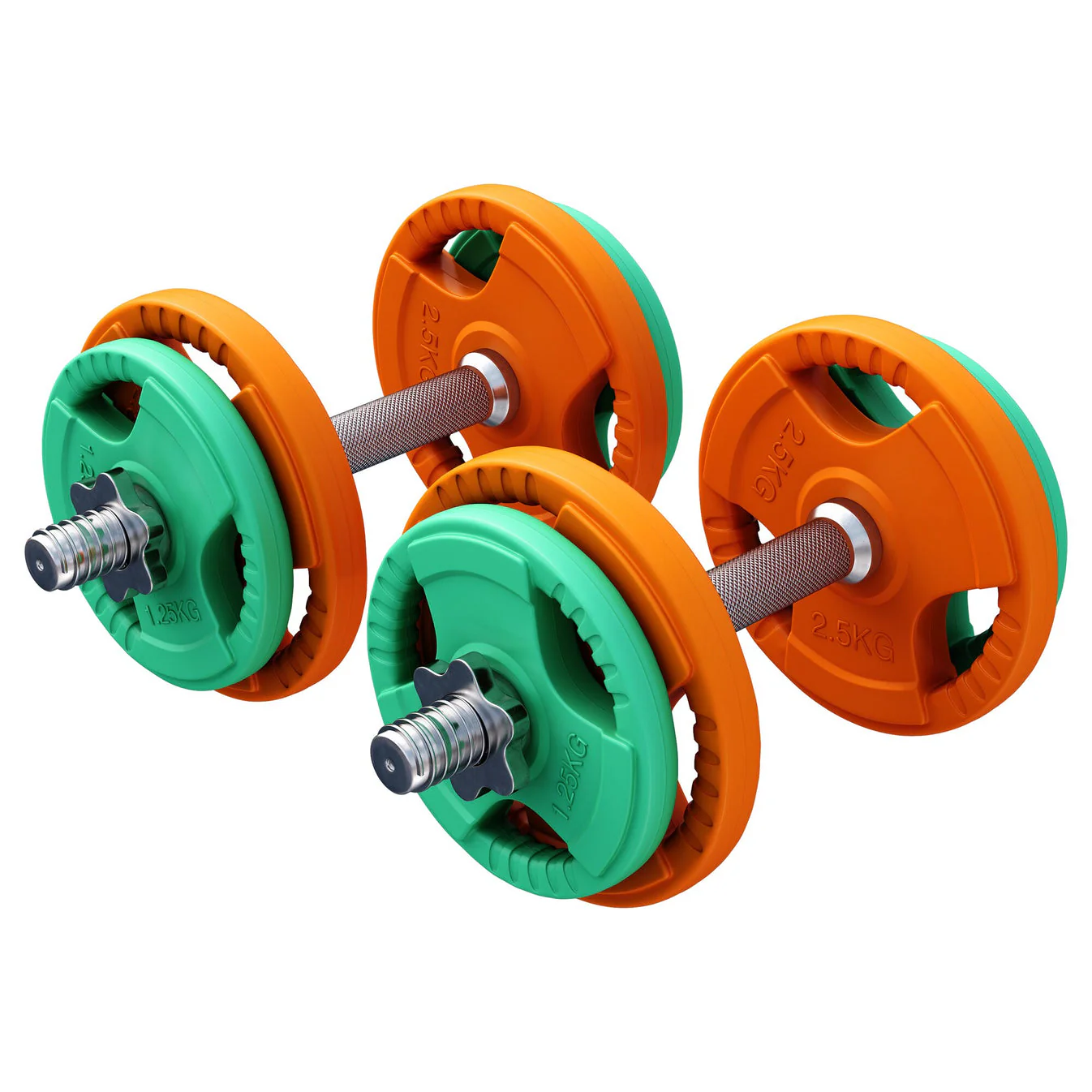 Dumbellset 20 kg Gripper Gietijzer Rubber Coating – Schroefsluiting