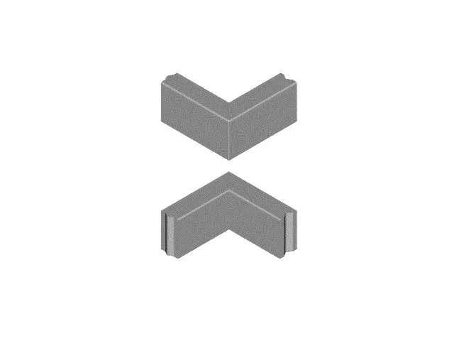 Hoekstuk 10×20 90e grijs