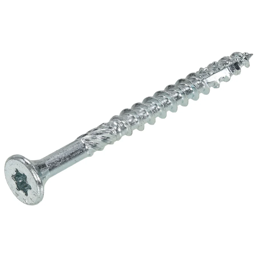 Dynaplus constructieschroef – 6.0x80mm [100x] Verzinkt Verzinkt / Deeldraad / Platkop