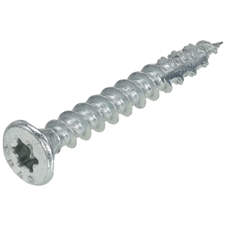 Dynaplus constructieschroef – 6.0x200mm [100x] Verzinkt Verzinkt / Deeldraad / Platkop