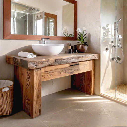 Handgemaakt Rustieke Kast van Gerecycled Eikenhout – Farmhouse Badkamermeubel