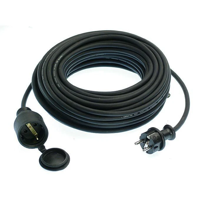 Schwabe Verlengkabel Rubber H05RR-F 3×1,5 zwart IP44 25m