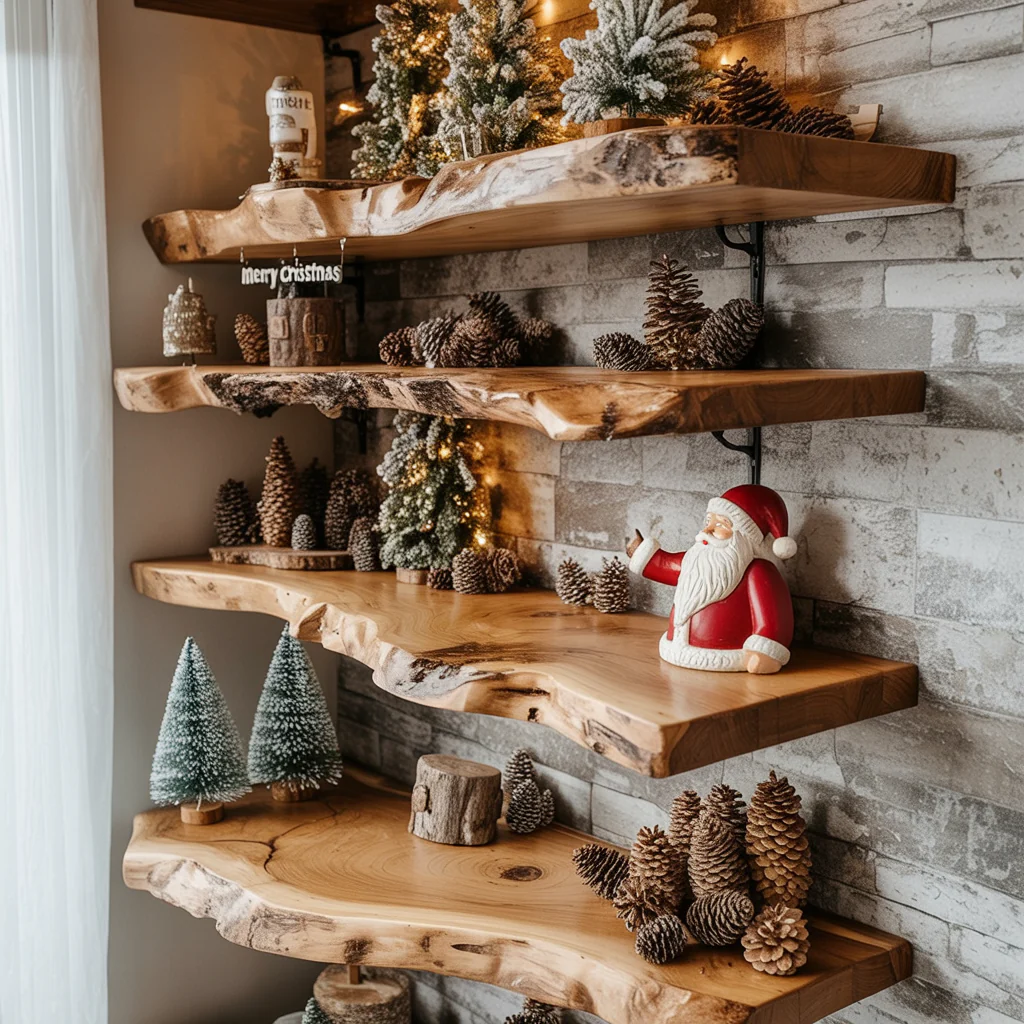 Minimalistische Zwevende Wandplank – Houten Rek voor Decoratie & Cadeaus