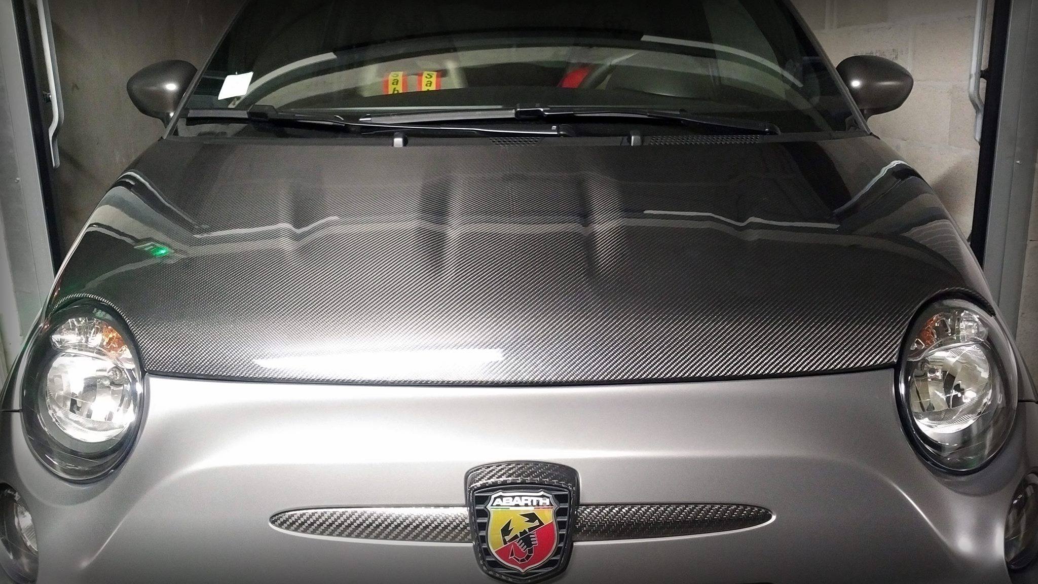 Abarth 500/595/695 – Full carbon Biposto look motorkap