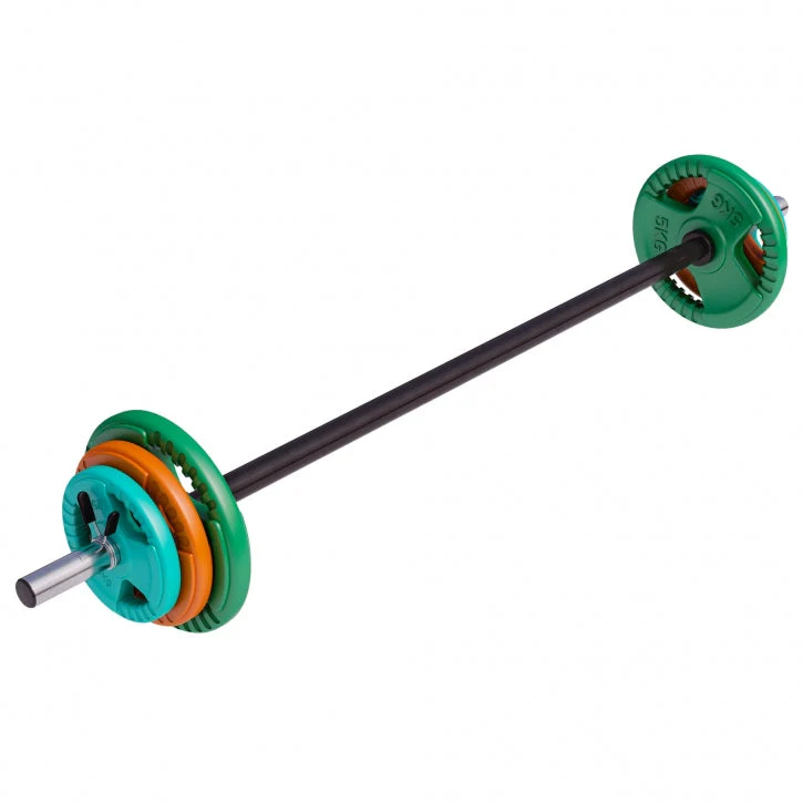 Aerobic Halterset 19,3 kg Gripper Gietijzer Rubber Coating – Veersluiting