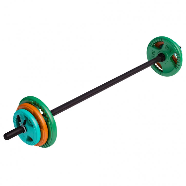 Aerobic Halterset 20 kg Gripper Gietijzer Rubber Coating – Veersluiting