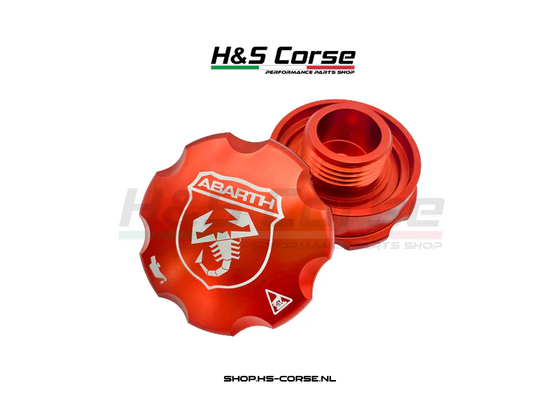 Abarth 500/595/695 /Punto – Aluminium Olie dop – Rood