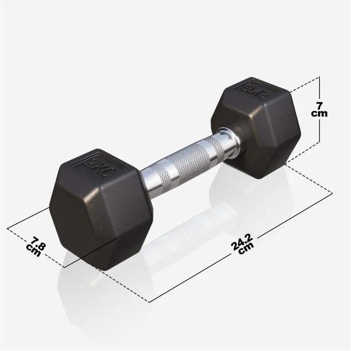 Dumbell hexagon 2 kg - Afbeelding 3