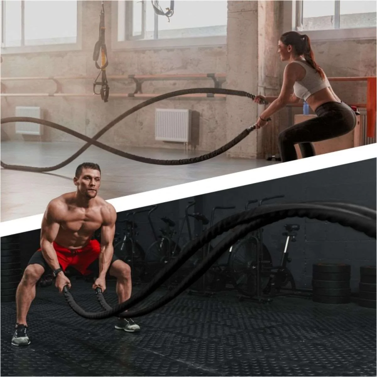Battle rope incl. Muurbeugel 1200 x 5 cm - Afbeelding 2