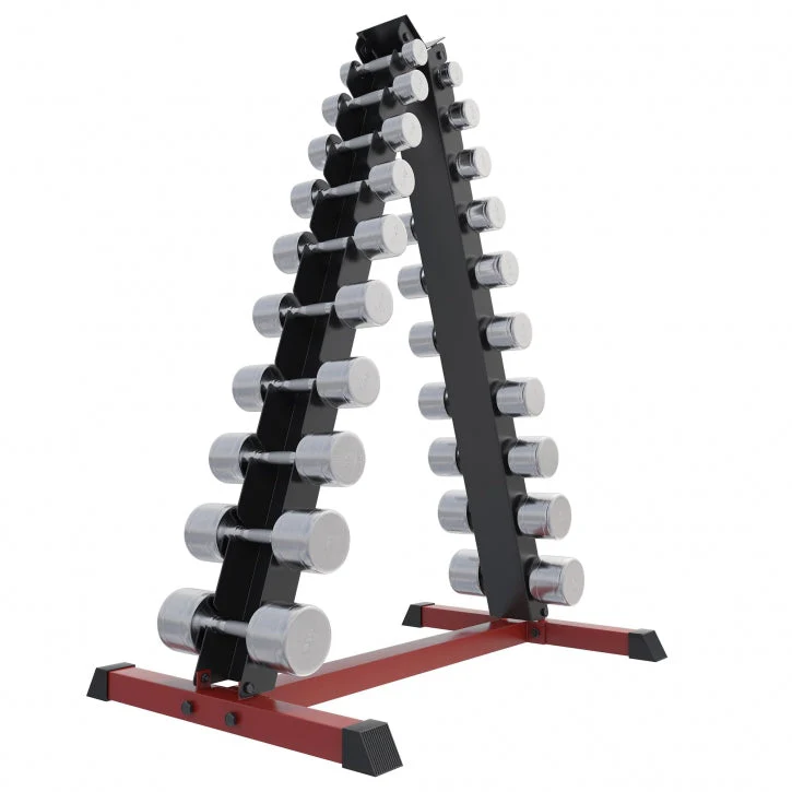 Dumbell standaard met 110 kg Chrome dumbells - Afbeelding 2