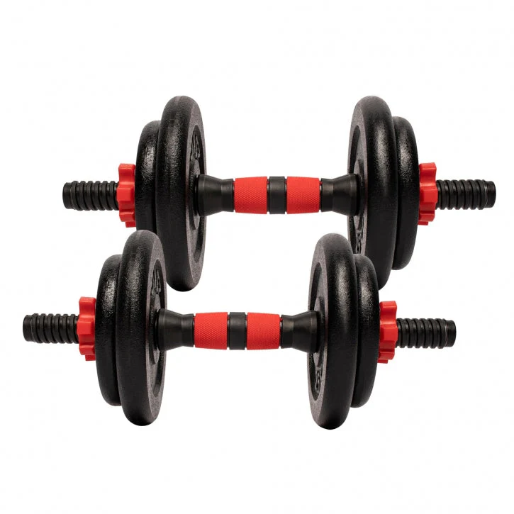 Dumbellset 15 kg gietijzer - 25 mm - Afbeelding 2