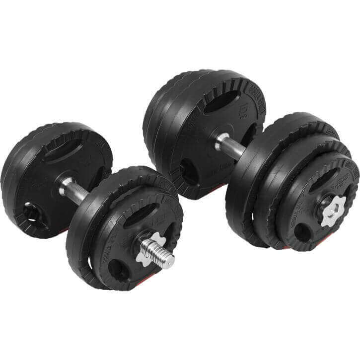 Dumbellset 20 kg + 2 x 5 kg Gripper Kunststof – 30 mm