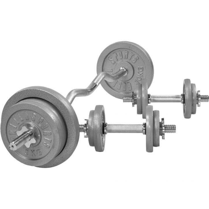 EZ-Curlset 70 kg Gietijzer – Schroefsluiting 30 mm