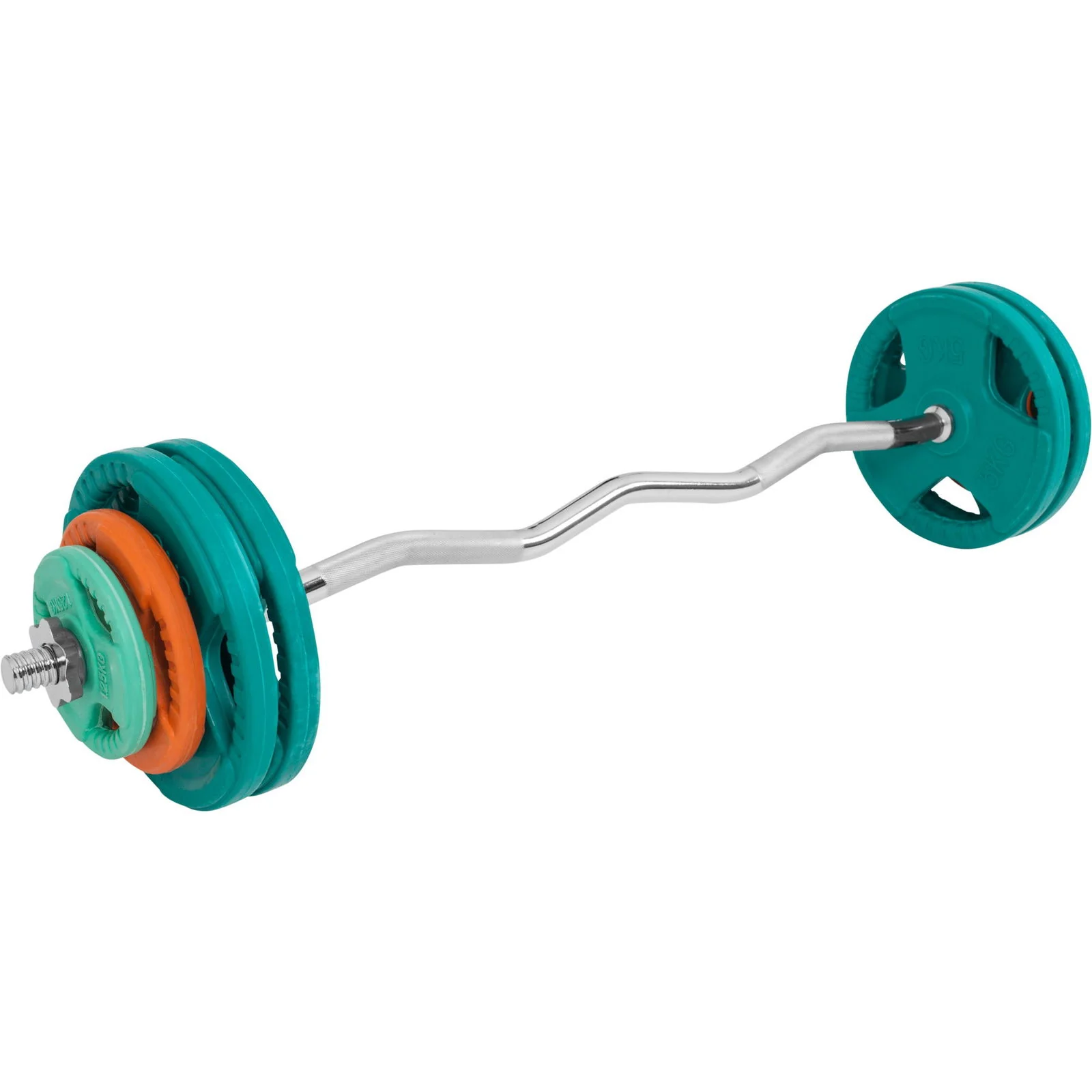 EZ-curlset 35 kg Gripper Gietijzer Rubber Coating  – Schroefsluiting 30 mm
