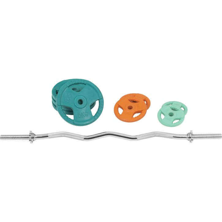 EZ-curlset 35 kg Gripper Gietijzer Rubber Coating  - Schroefsluiting 30 mm - Afbeelding 2