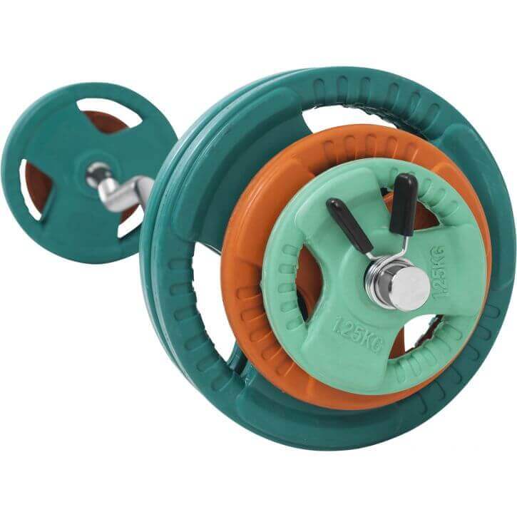 EZ-curlset 35 kg Gripper Gietijzer Rubber Coating  - Veersluiting 30 mm - Afbeelding 3