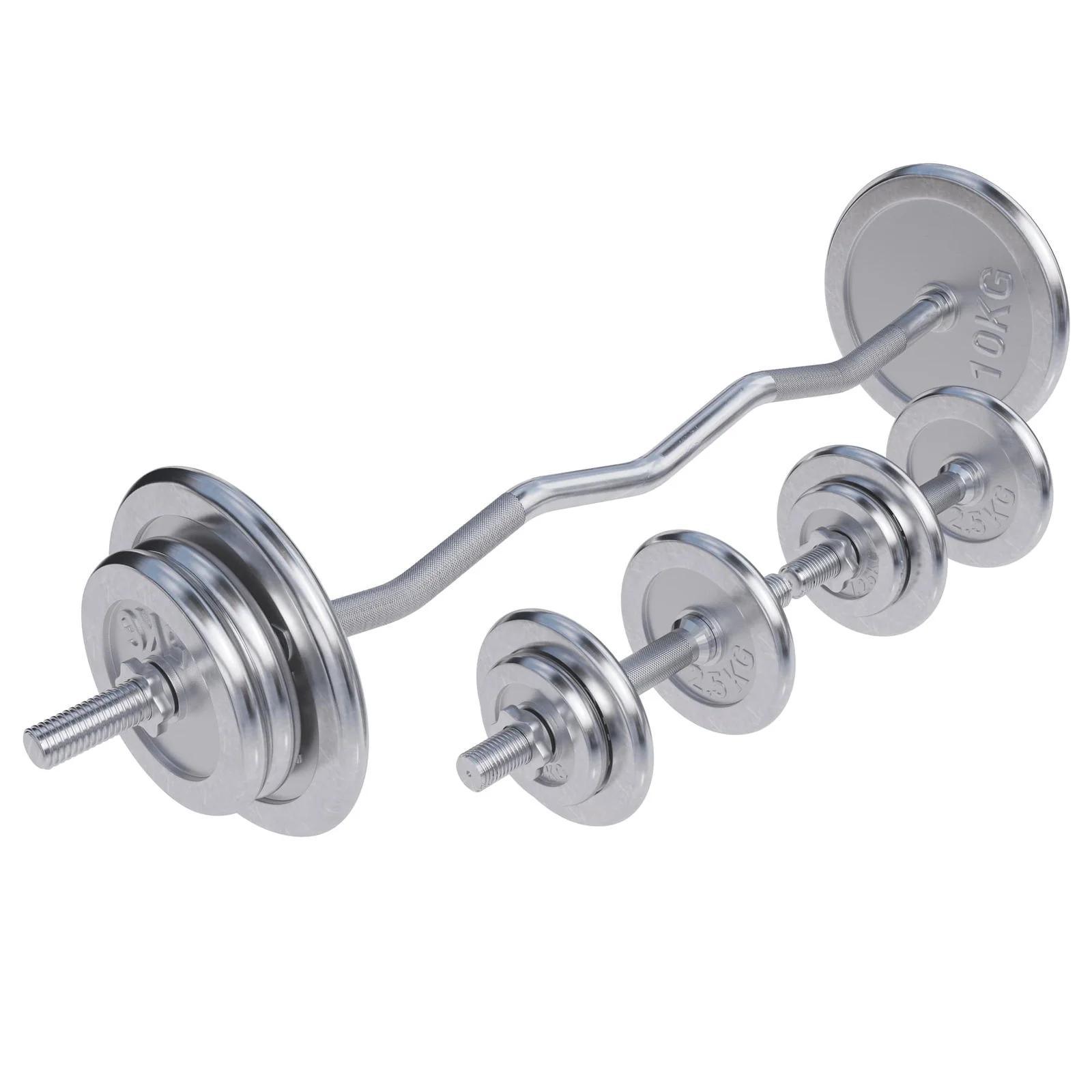 EZ-curlset 70 kg Chroom – 30 mm