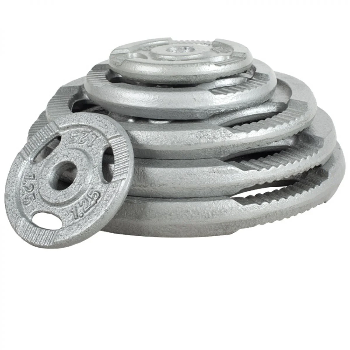 Halterschijf 15 kg Gripper Gietijzer Zilver - 30/31 mm - Afbeelding 3