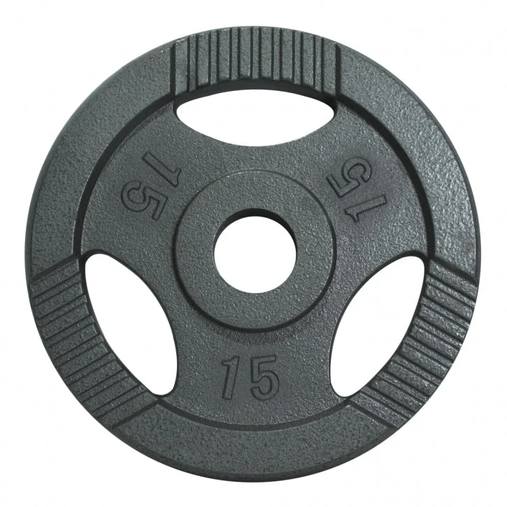 Halterschijf 15 kg Gripper Gietijzer Zilver – 50/51 mm