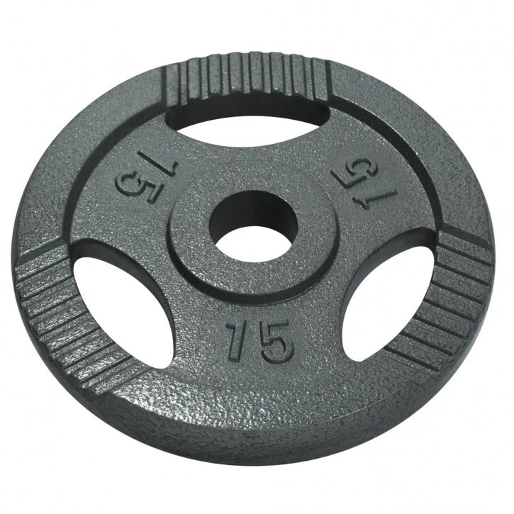 Halterschijf 15 kg Gripper Gietijzer Zilver - 50/51 mm - Afbeelding 3