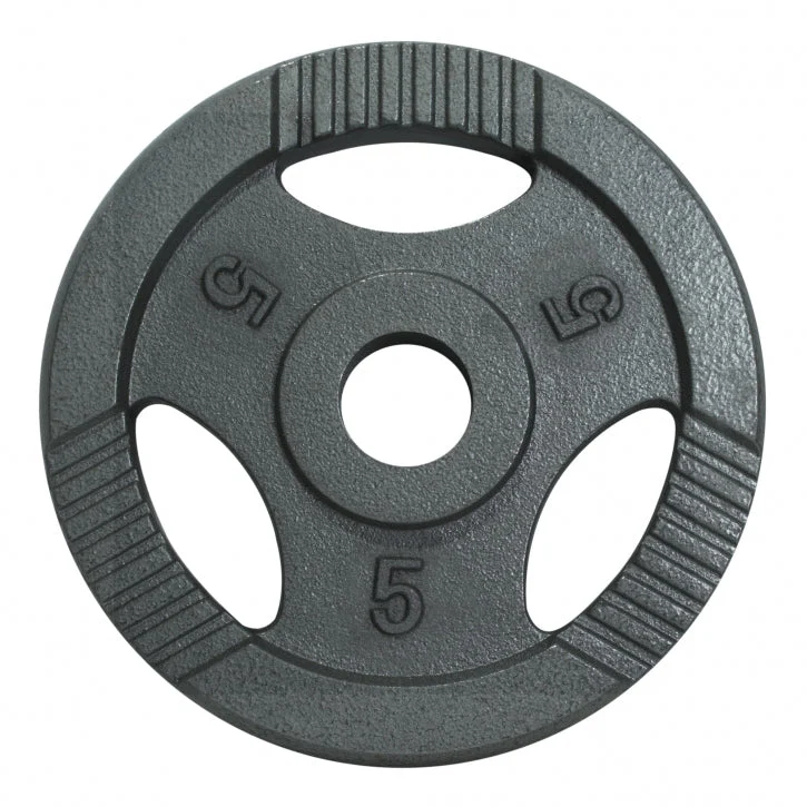 Halterschijf 5 kg Gripper Gietijzer Zilver – 50/51 mm