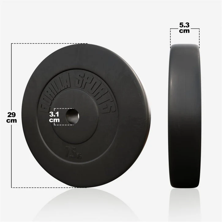 Halterschijf 7,5 kg Kunststof - 30/31 mm - Afbeelding 2