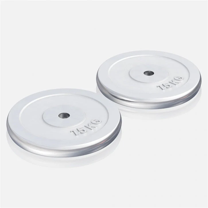 Halterschijven set 30 kg Chroom - 2 x 15 kg - Afbeelding 2