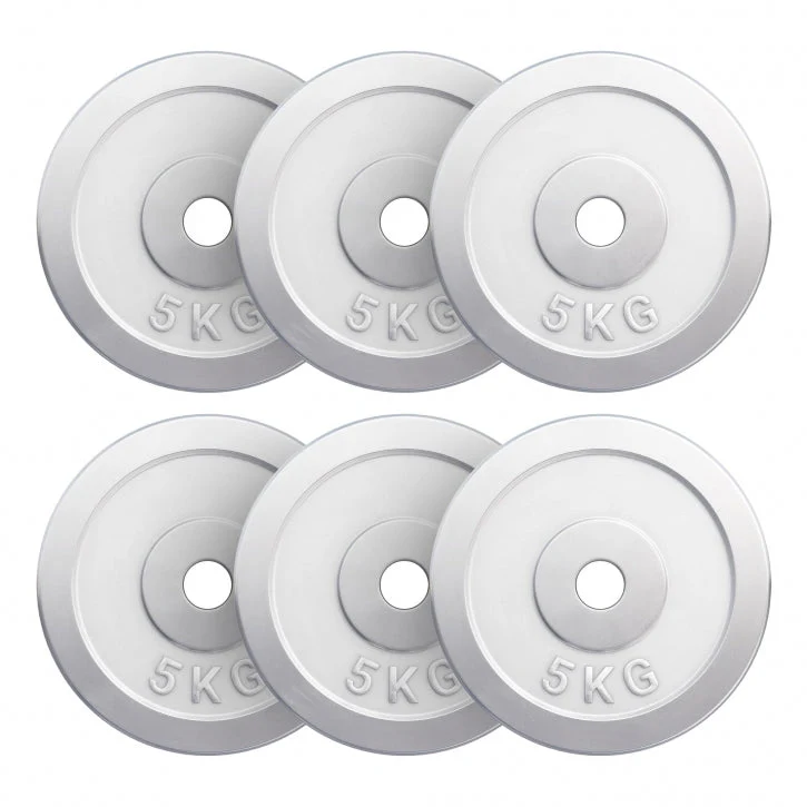 Halterschijven set 30 kg Chroom – 6 x 5 kg