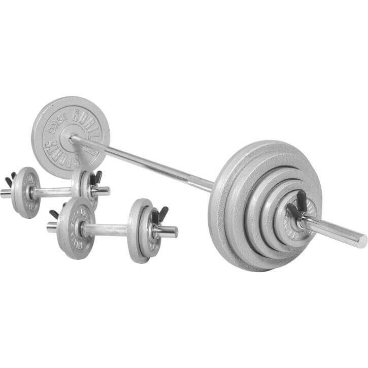 Halterset 100 kg Gietijzer - Veersluiting 30 mm - Afbeelding 2