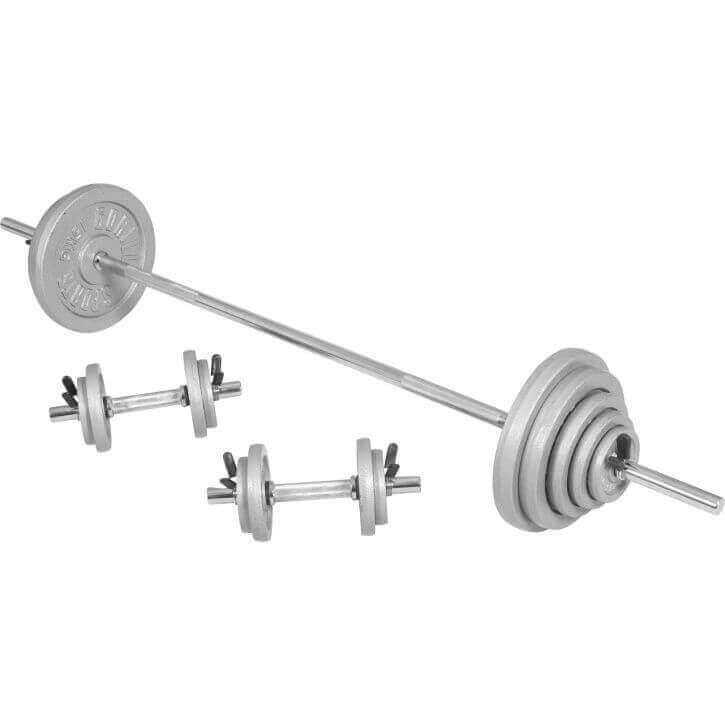 Halterset 100 kg Gietijzer - Veersluiting 30 mm - Afbeelding 3