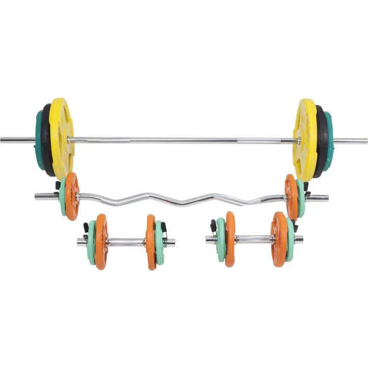 Halterset 108 kg Gripper Gietijzer Rubber Coating - Veersluiting 30 mm - Afbeelding 2