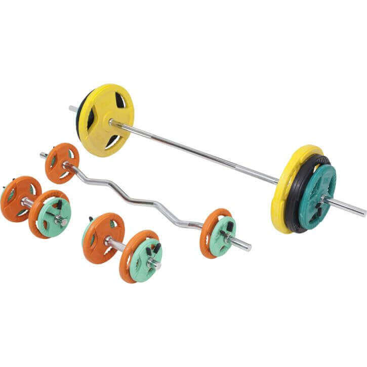 Halterset 108 kg Gripper Gietijzer Rubber Coating - Veersluiting 30 mm - Afbeelding 3