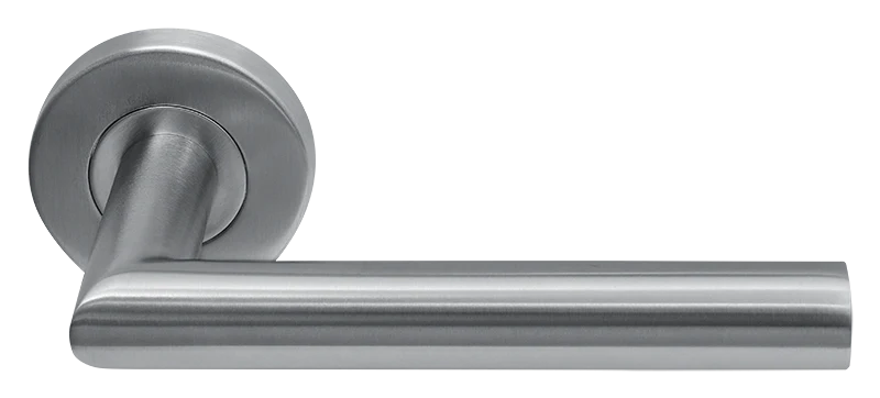 RVS Deurklink L-Haaks – Inclusief Rond Rozet – RVS-304 deurbeslag AVJD