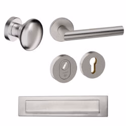 Voordeurset rond Attival met briefplaat | Hardbrass | RVS Inox