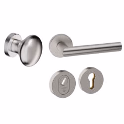 Voordeurset rond Attival | Hardbrass | RVS Inox