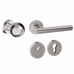 Voordeurset rond Sfera | Hardbrass | RVS Inox