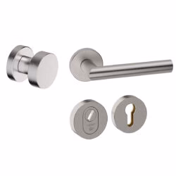 Voordeurset rond Piano | Hardbrass | RVS Inox