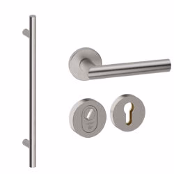 Voordeurset rond Frankfurt 1160 | Hardbrass | RVS Inox