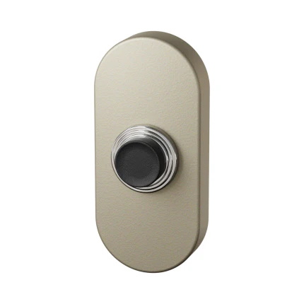 Beldrukker ovaal met zwarte button | GPF | champagne