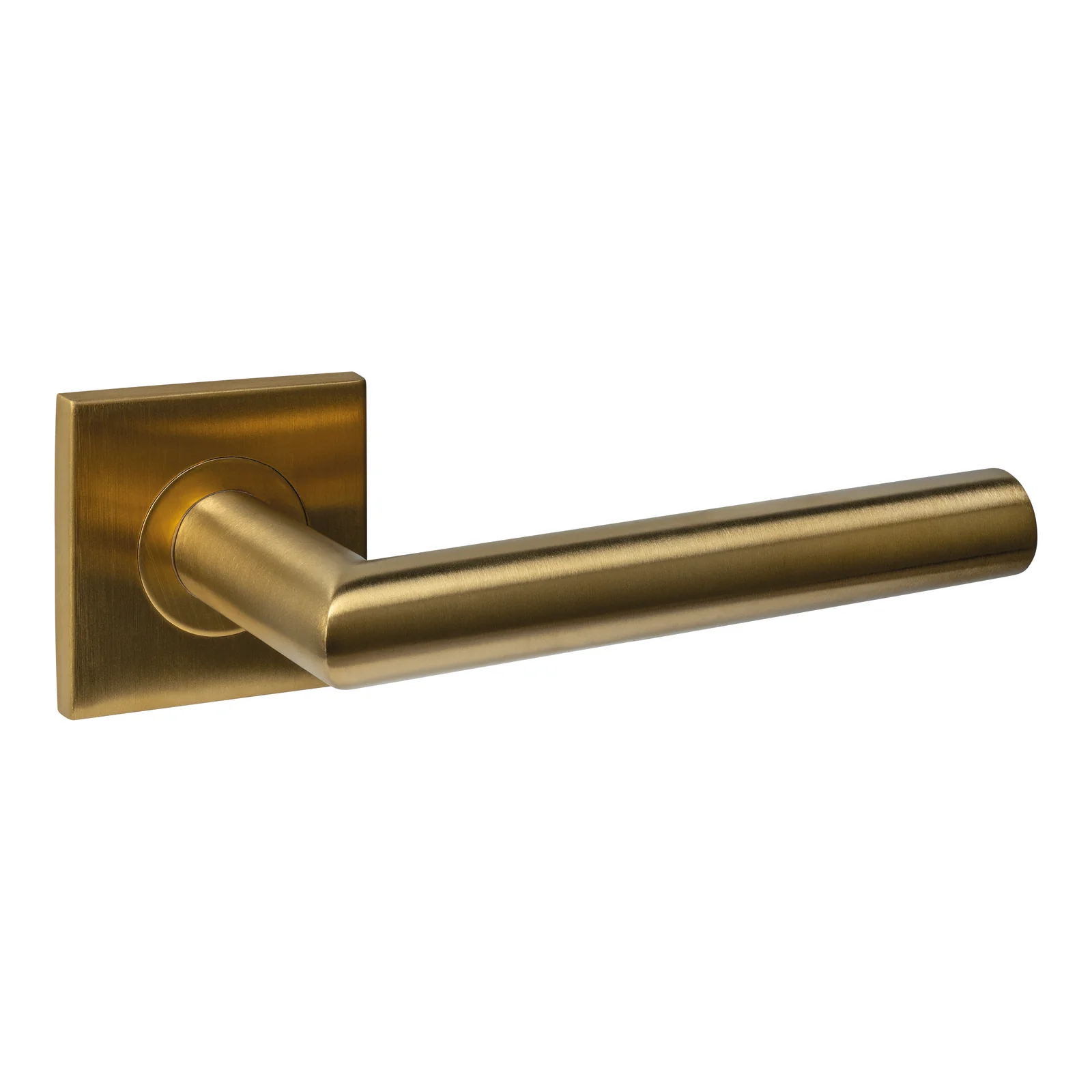 Deurklinken L-haaks op rozet | Intersteel | PVD messing mat