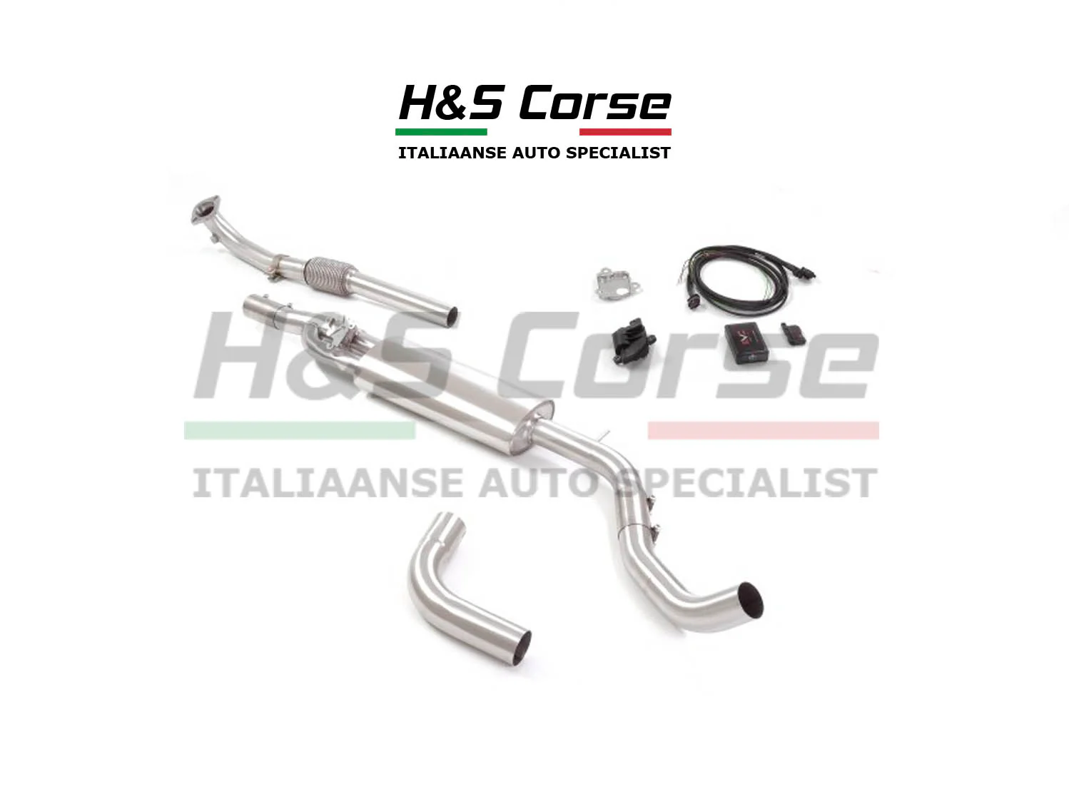 Ragazzon 63,5 middendemper met instelbare klep +Flexibele voorpijp – Abarth 500/595/695