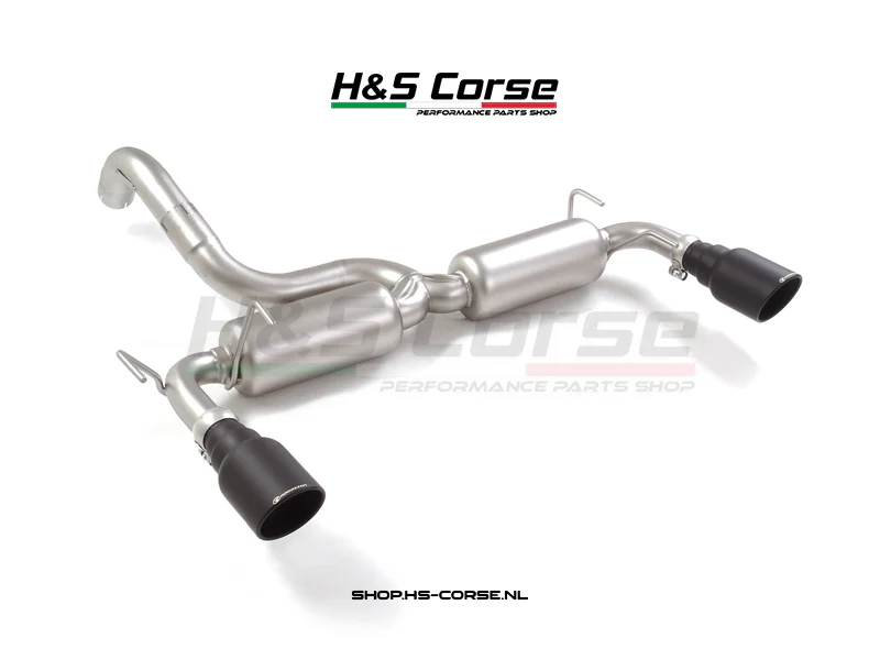 Abarth 500/595/695 Ragazzon RVS H2-Einddemper 63,5mm Zwarte eindstukken