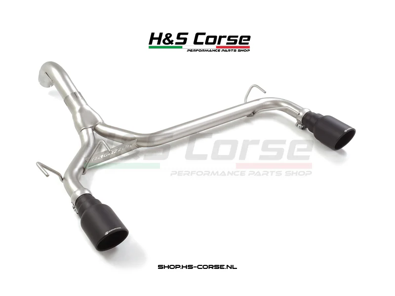 Abarth 500/595/695 – Ragazzon RVS open eindpijp met Zwarte eindstukken
