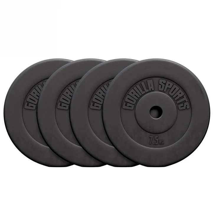 Voordeelbundel 30 kg (4 x 7,5 kg) halterschijven Kunststof – 30/31 mm