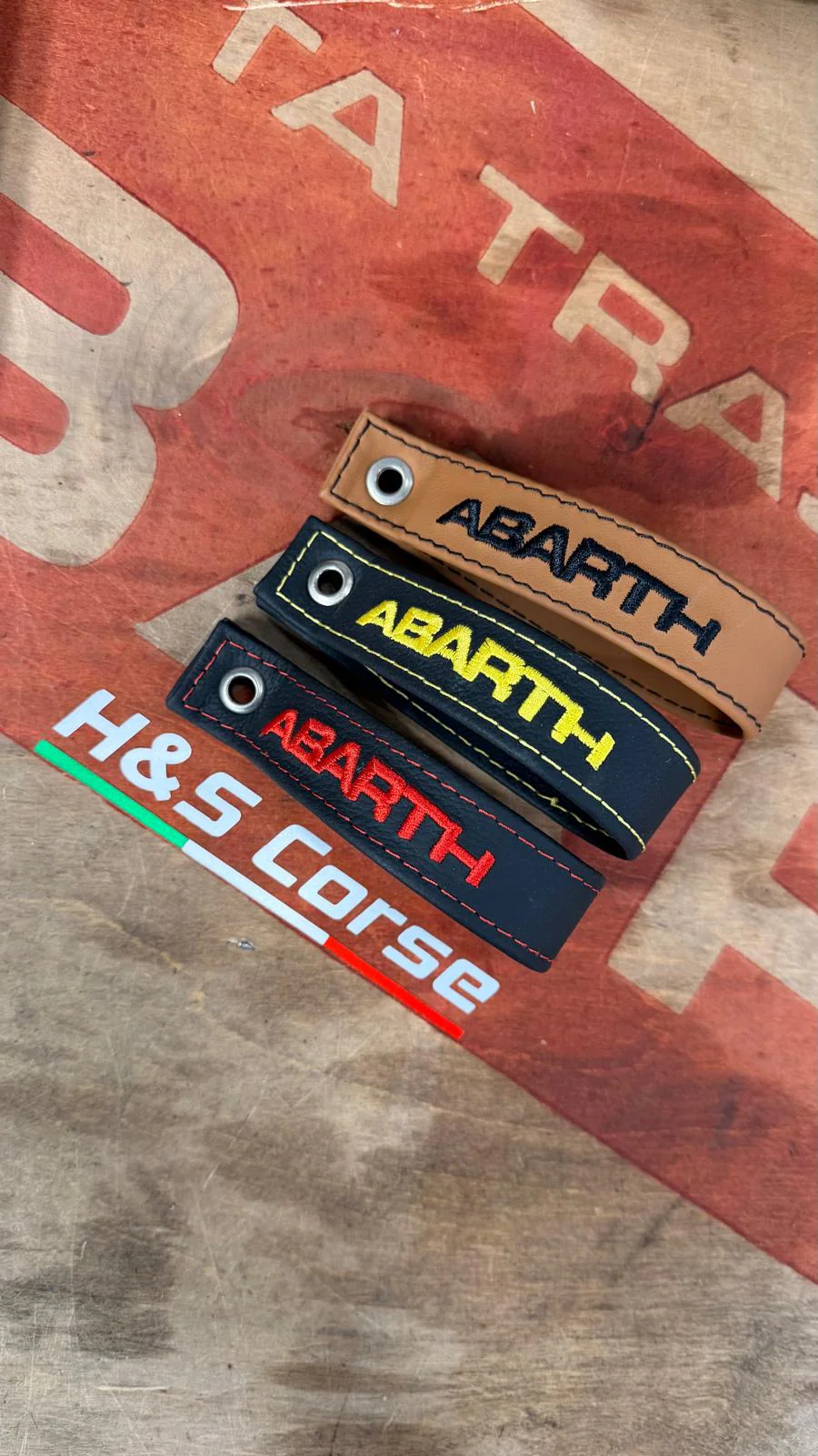 Abarth 500/595/695 – treklus leder in diverse kleuren