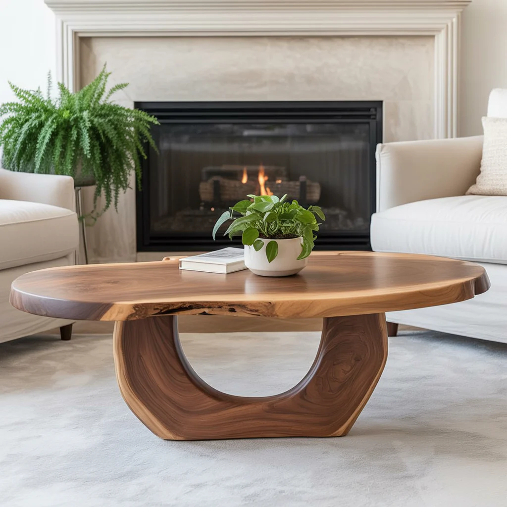 Handgemaakte Rustieke Live Edge Massief Houten Salontafel – Farmhouse Gerecycled Hout Meubel