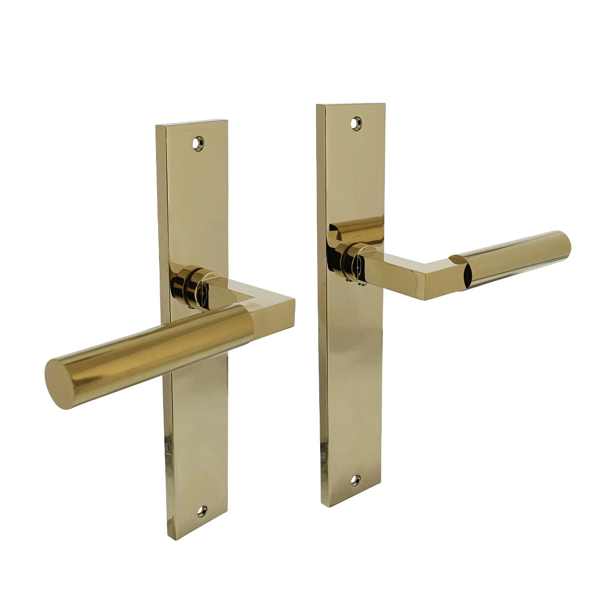Deurklinken Bauhaus op schild | Intersteel | Messing PVD
