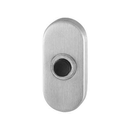 Beldrukker ovaal met zwarte button | GPF | RVS