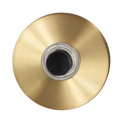 Beldrukker rond met zwarte button | GPF | PVD mat messing